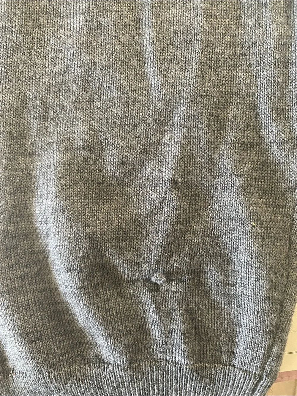 Vintage J.Crew Men's 100% Merino Wool V-Neck Sweater Heather Gray Size XL